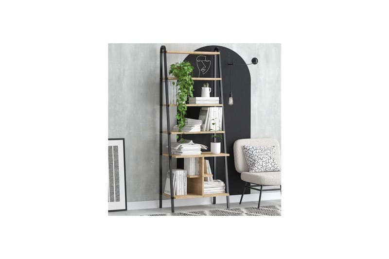 Elyros Kirjahylly 64 cm - Tammi/Musta - Säilytys - Hylly - Kirjahylly