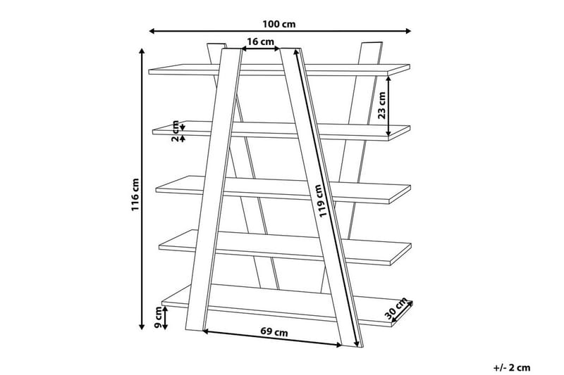 Escalante kirjahylly 100 cm pähkinä - Ruskea - Säilytys - Hylly - Kirjahylly