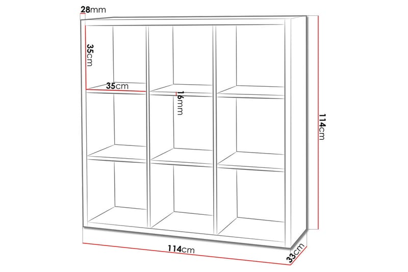 Franzine kirjahylly 114 cm - Beige - Säilytys - Hylly - Kirjahylly