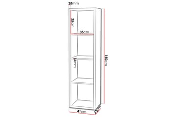Franzine kirjahylly 41 cm maalattua puuta tammenjäljitelmällä - Beige - Säilytys - Hylly - Kirjahylly