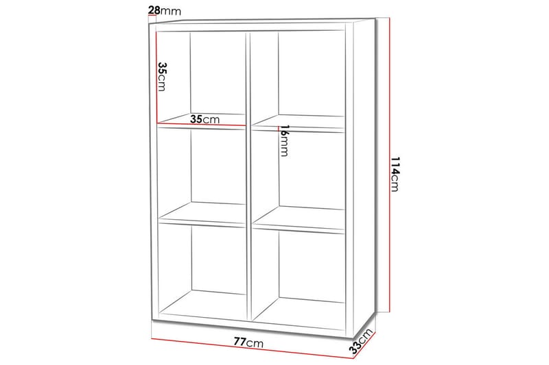 Franzine kirjahylly 77 cm maalattua puuta - Valkoinen - Säilytys - Hylly - Kirjahylly