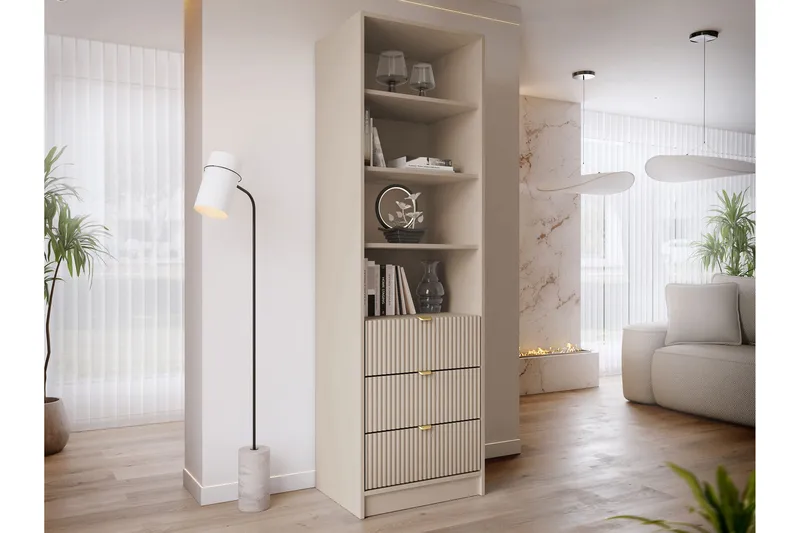 Gudelia Kirjahylly 60x40 cm - Beige - Säilytys - Hylly - Kirjahylly