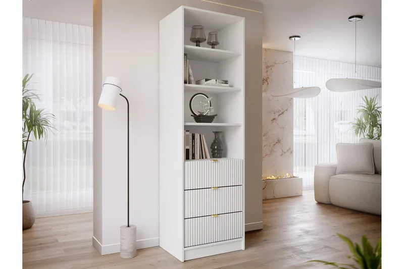 Gudelia Kirjahylly 60x40 cm - Valkoinen - Säilytys - Hylly - Kirjahylly