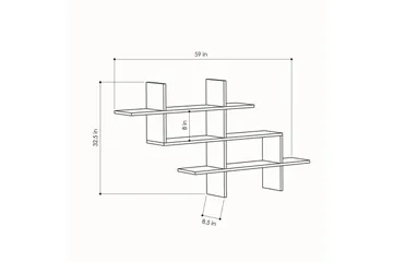 Halic kirjahylly 150x22 cm ruskea - Hanah Home - Säilytys - Hylly - Seinähylly