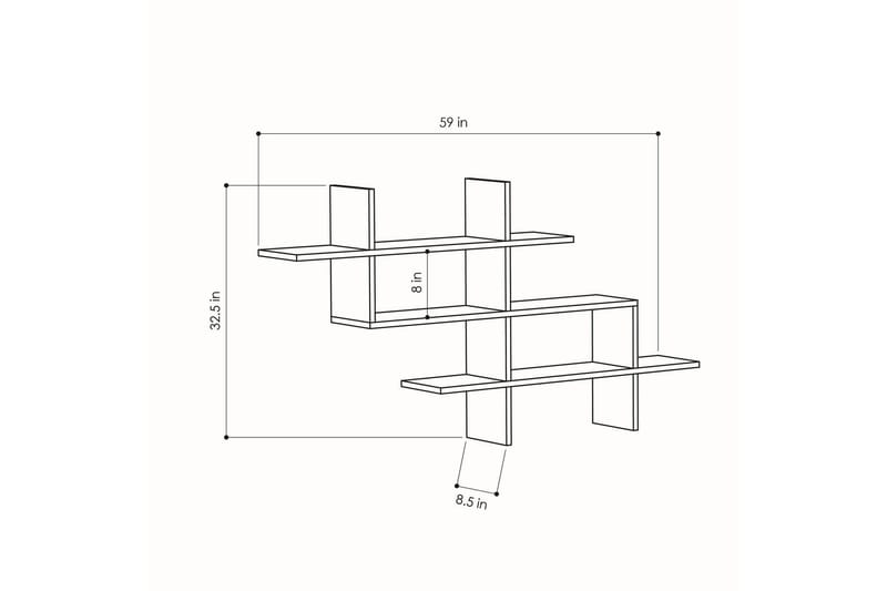 Halic kirjahylly 150x22 cm ruskea - Hanah Home - Säilytys - Hylly - Seinähylly