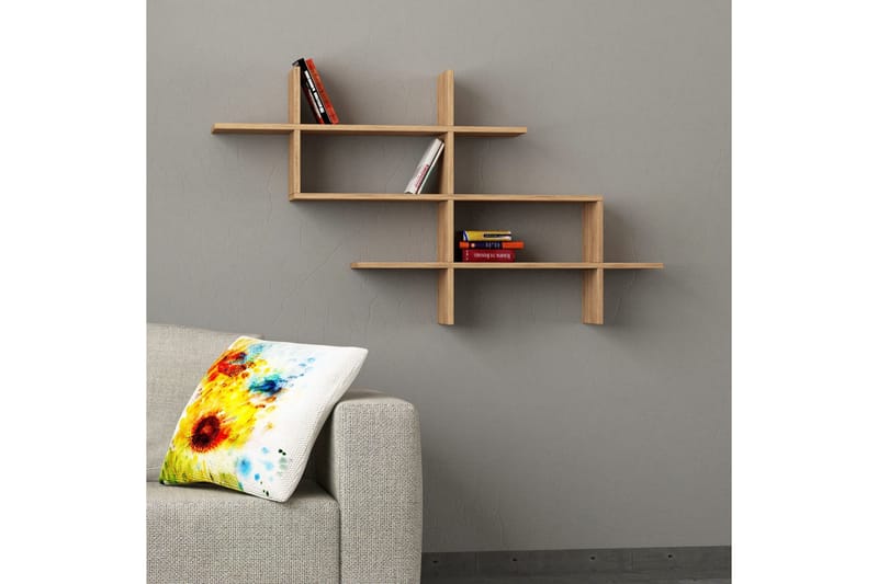 Halic kirjahylly 150x22 cm ruskea, Hanah Home