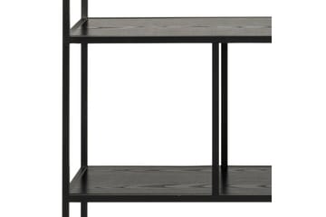 Hartsoe kirjahylly 135 cm metallia puulevyllä - Musta - Säilytys - Hylly - Kirjahylly