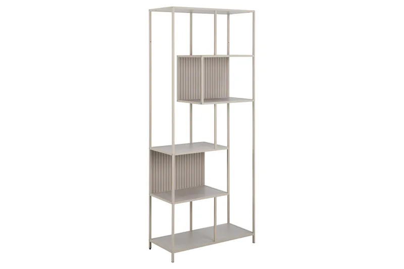 Hartsoe kirjahylly 77 cm metallia, Hiekanbeige