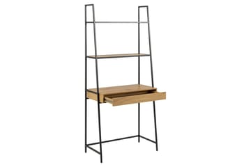 Hartsoe kirjahylly 77 cm metallia puulevyllä - Musta|Beige - Säilytys - Hylly - Kirjahylly
