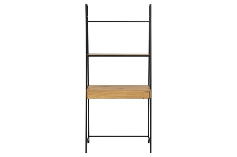 Hartsoe kirjahylly 77 cm metallia puulevyllä - Musta|Beige - Säilytys - Hylly - Kirjahylly