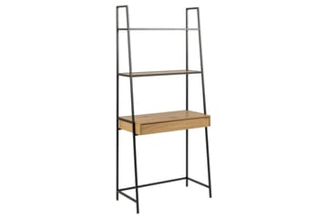 Hartsoe kirjahylly 77 cm metallia puulevyllä - Musta|Beige - Säilytys - Hylly - Kirjahylly
