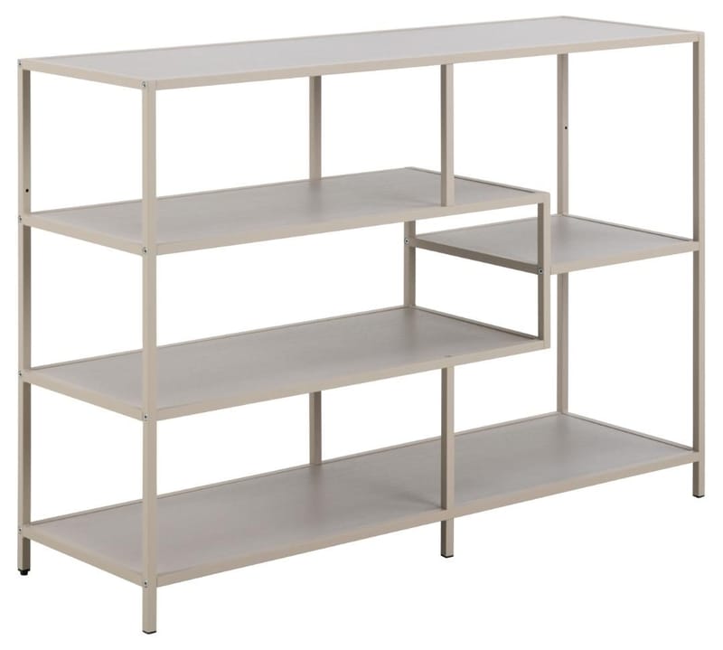 Hasslevik kirjahylly 114 cm metallia puulevyllä, Hiekanbeige