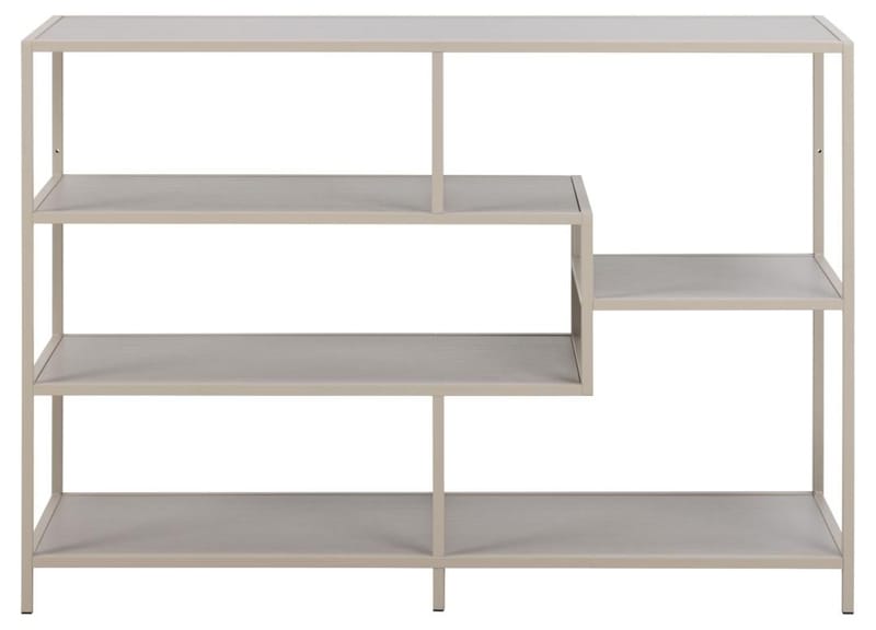 Hasslevik kirjahylly 114 cm metallia puulevyllä - Hiekanbeige - Säilytys - Hylly - Kirjahylly