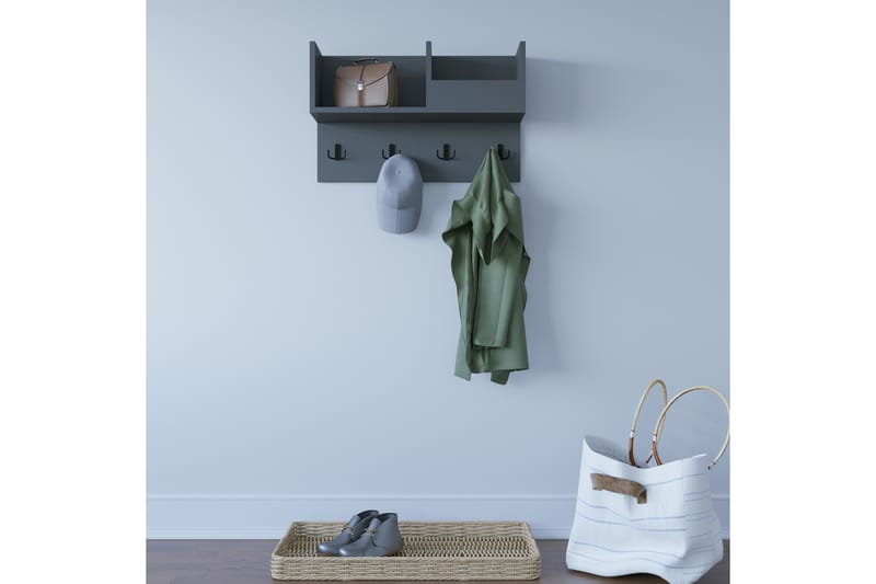 Hattuhylly Sameul 72x24 cm - Antrasiitti - Säilytys - Hylly - Hattuhylly