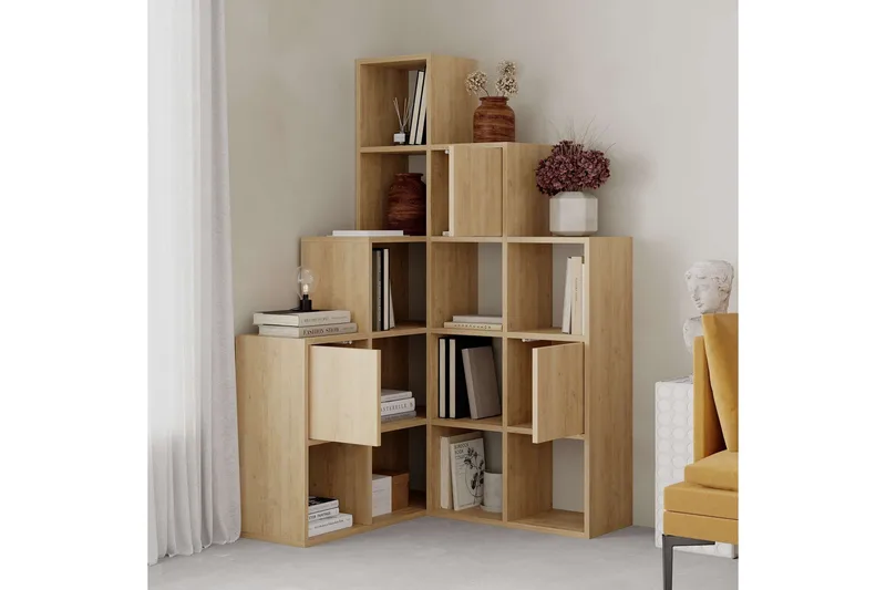 Hideo Kirjahylly 150,8 cm - Ruskea/Tammi - Säilytys - Hylly - Kirjahylly