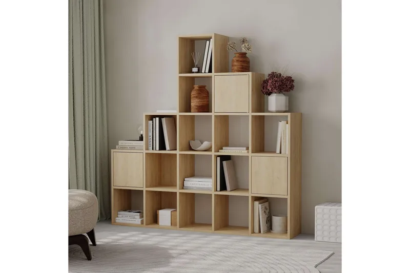 Hideo Kirjahylly 150,8 cm - Ruskea/Tammi - Säilytys - Hylly - Kirjahylly