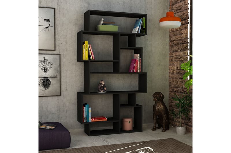 Homitis kirjahylly 96 cm maalattu puu - Musta - Säilytys - Hylly - Kirjahylly