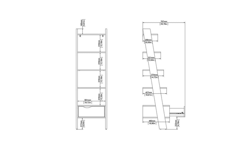 Hostafranc Kirjahylly 180 cm - Luonnonväri - Säilytys - Hylly - Kirjahylly