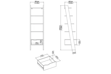 Hostafranc Kirjahylly 180 cm - Luonnonväri - Säilytys - Hylly - Kirjahylly
