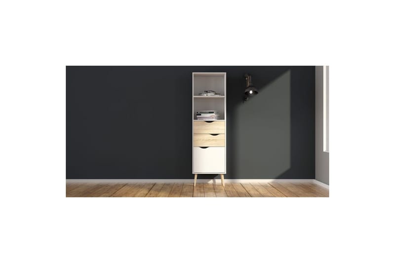 Hostafranc Kirjahylly 50,2 cm - Valkoinen - Säilytys - Hylly - Kirjahylly