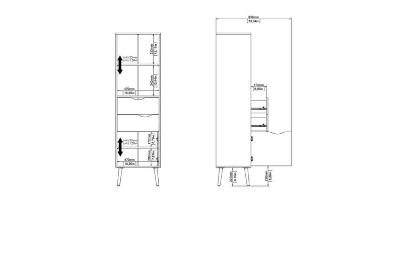 Hostafranc Kirjahylly 50,2 cm - Valkoinen - Säilytys - Hylly - Kirjahylly