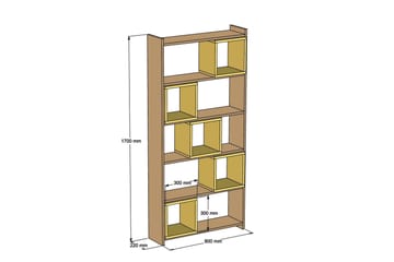 Hovdane kirjahylly 80 cm pähkinänvärisenä puuta - Valkoinen|Ruskea - Säilytys - Hylly - Kirjahylly