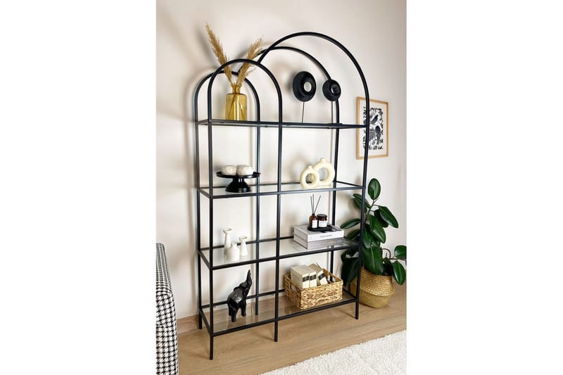 Hu Kirjahylly 100 cm, Musta/Läpinäkyvä