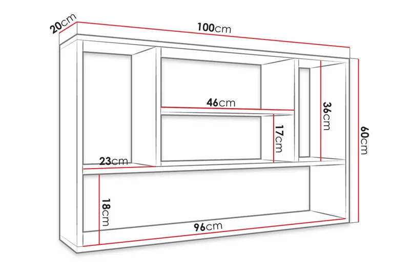 Hylly 100 cm - Valkoinen - Säilytys - Hylly - Seinähylly