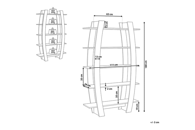 Hylly Avaholm - Musta - Säilytys - Hylly - Kirjahylly