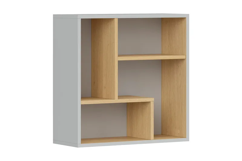 Hylly Hagelsrum 56 cm, Vaaleanharmaa/Puu/Luonnonväri