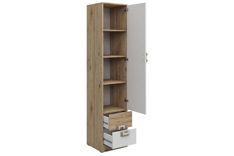 Hylly Hermanboda 40x40x190 cm - Beige/Valkoinen - Säilytys - Hylly - Kirjahylly