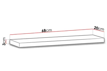 Hylly Ines 20x68 cm - Säilytys - Hylly - Seinähylly