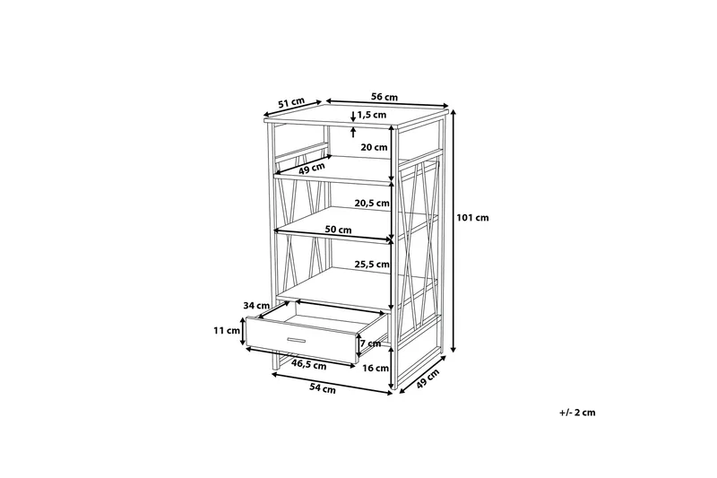 Hylly Keene 56 cm - Puu/Luonnonväri - Säilytys - Hylly - Kirjahylly