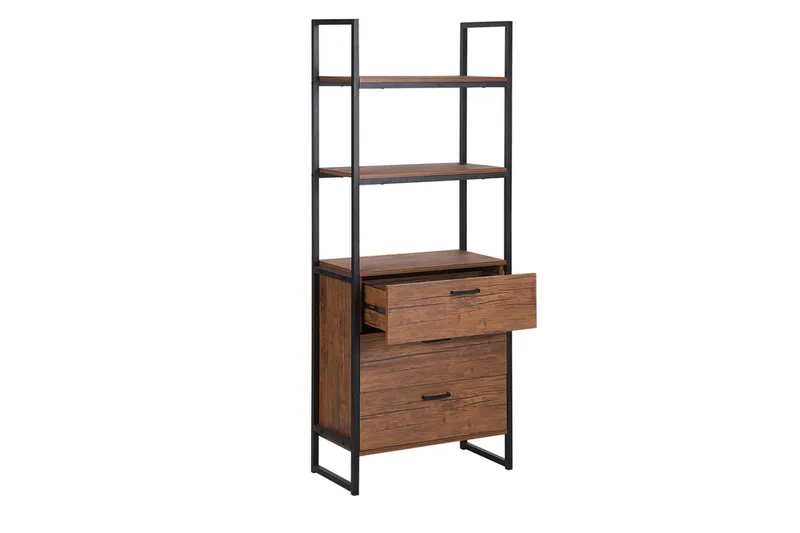 Hylly laatikoilla Tifton Tummanruskea / musta - Säilytys - Hylly - Kirjahylly