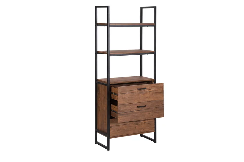 Hylly laatikoilla Tifton Tummanruskea / musta - Säilytys - Hylly - Kirjahylly