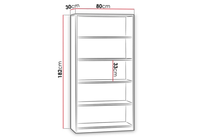 Hylly Office 80x30x182 cm - Säilytys - Hylly - Kirjahylly