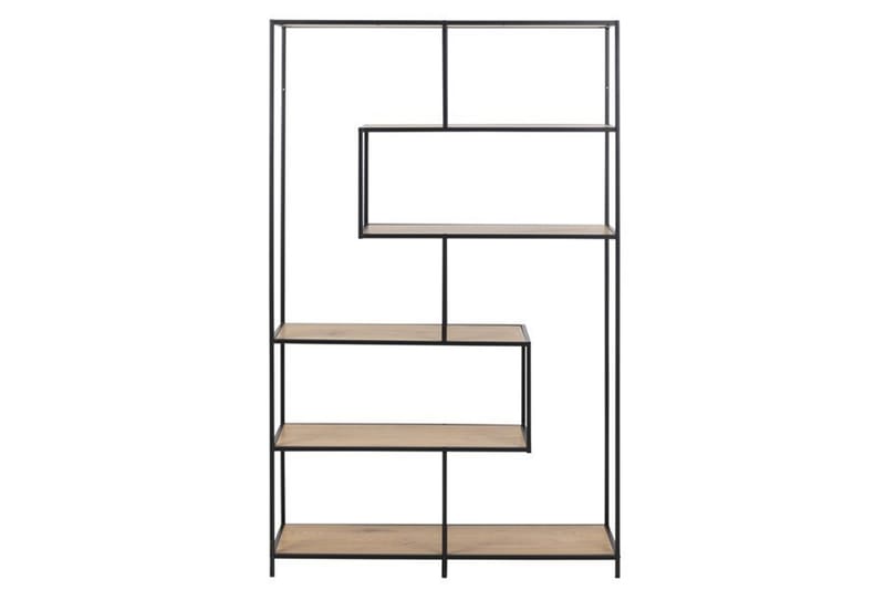 Hylly Seaford 114x35x185 cm Tammi/Musta - Säilytys - Hylly - Kirjahylly