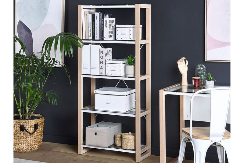 Hylly Skiatook 68x30 cm - Valkoinen / vaalea puu - Säilytys - Hylly - Kirjahylly