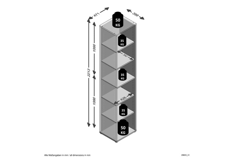 Hylly Trehemborne 47 cm - Ruskea - Säilytys - Hylly - Kirjahylly