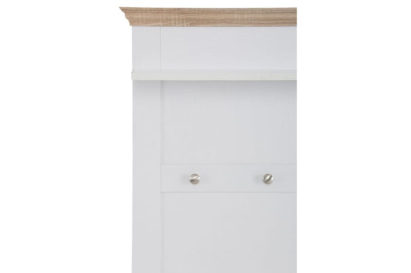 Hylly Borgela 80 cm - Valkoinen/Ruskea - Säilytys - Vaatesäilytys - Vaatenaulakko - Koukkunaulakot