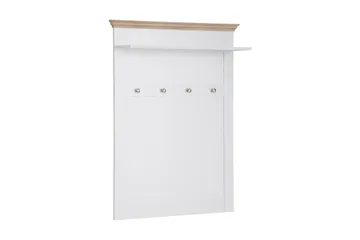 Hylly Borgela 80 cm - Valkoinen/Ruskea - Säilytys - Vaatesäilytys - Vaatenaulakko - Koukkunaulakot