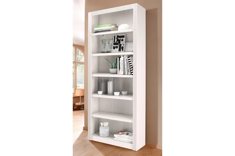 Kirjahylly Bailey 82,5 cm Leveä - Valkoinen - Säilytys - Hylly - Kirjahylly