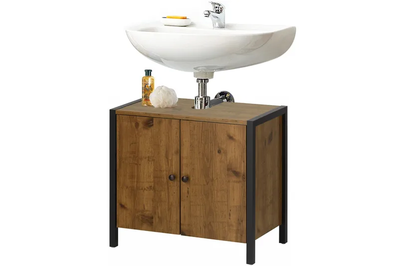 Pesuallas Henika 60 cm - Ruskea/Musta - Talo & remontointi - Keittiö & kylpyhuone - Kylpyhuone - Kylpyhuonekalusteet - Allaskaappi