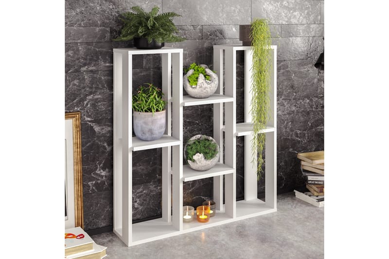 Kasvipöytä Logue 90 cm - Valkoinen - Säilytys - Hylly - Hyllytaso & hyllynkannatin