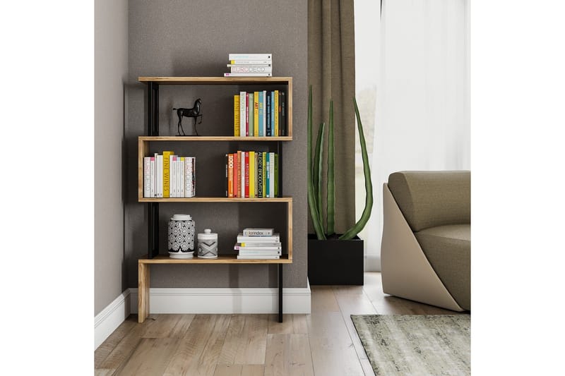 Kalune kirjahylly 128 cm pähkinä - Ruskea - Säilytys - Hylly - Kirjahylly