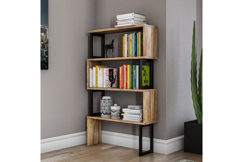 Kalune kirjahylly 128 cm pähkinä - Ruskea - Säilytys - Hylly - Kirjahylly