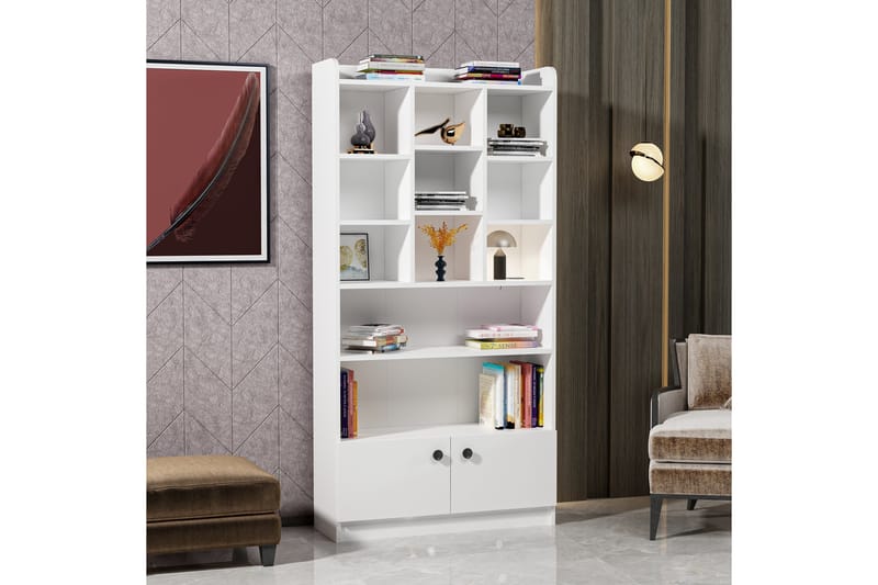 Kashiwa kirjahylly 90x30 cm valkoinen - Hanah Home - Säilytys - Hylly - Kirjahylly
