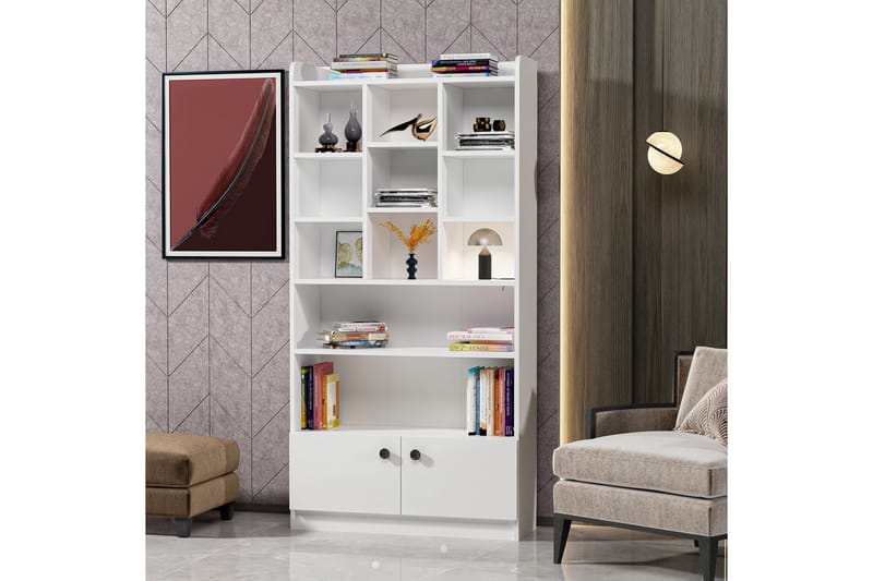 Kashiwa kirjahylly 90x30 cm valkoinen - Hanah Home - Säilytys - Hylly - Kirjahylly