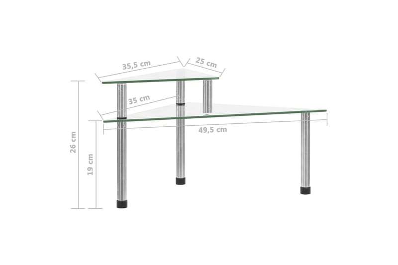 Keittiöhylly 49,5x35x19 cm Karkaistu lasi - Läpinäkyvä - Säilytys - Hylly - Säilytyshylly - Varastohylly
