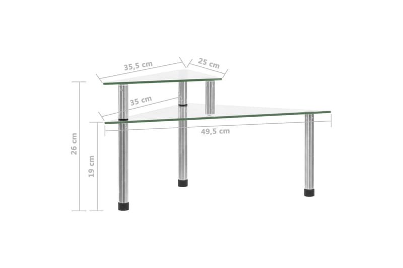 Keittiöhylly 49,5x35x19 cm Karkaistu lasi - Läpinäkyvä - Varastohylly - Hylly